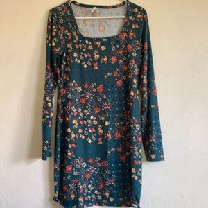 Mudd brand Green floral stretch dress